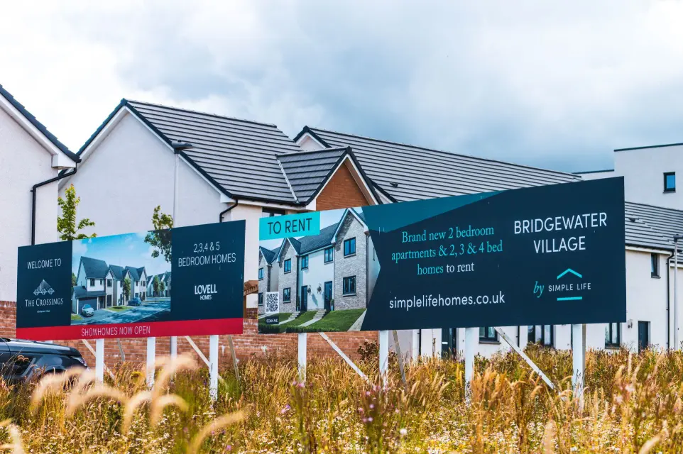 large panel and post signage